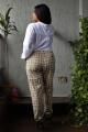 Hand Block Print Cotton Warm Tan Brown Check Pants